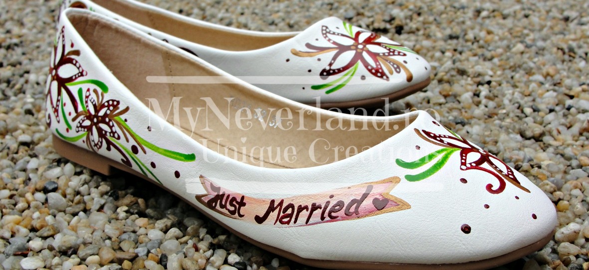 Pantofi pictati pentru nunta