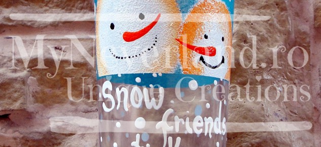 Pahar tematica Craciun "Snow friends"