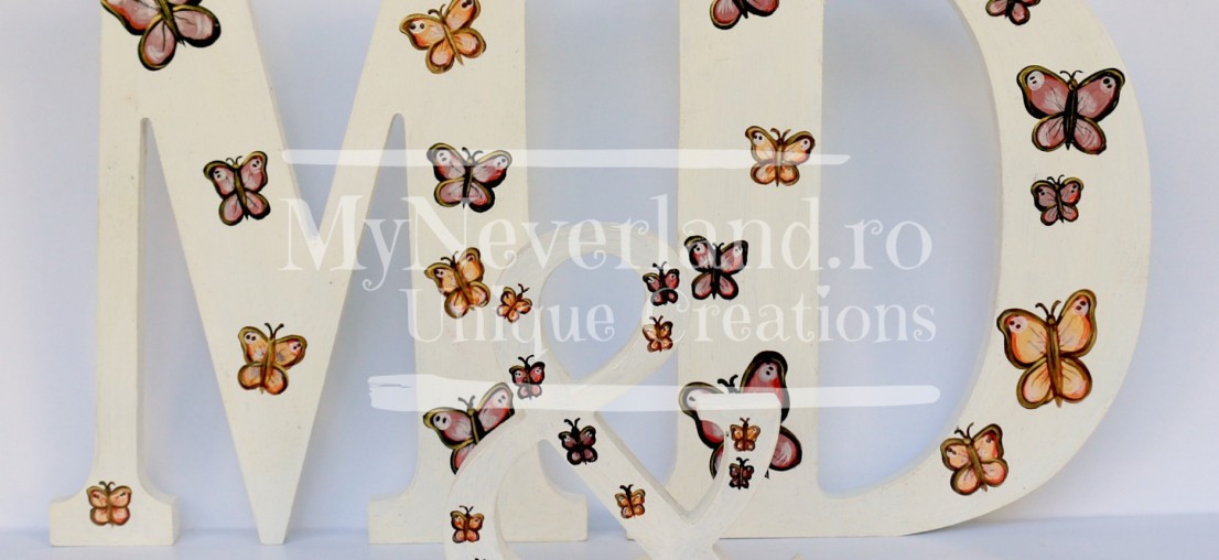 Litere initiale decor prezidiu "Autumn Butterflies"