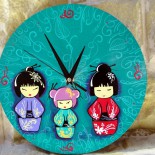 Ceas de perete "Japanese dolls"