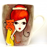 Cani "Redheaded girl with cat"