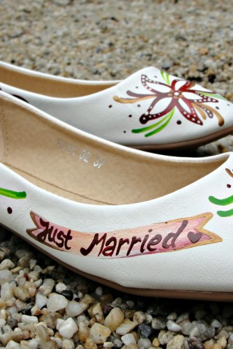 Pantofi pictati pentru nunta