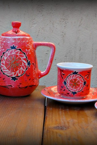 Set pentru ceai "Red Ethno Design"