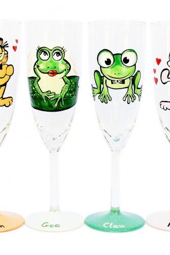 Set pahare nunta "Cute Frogs"